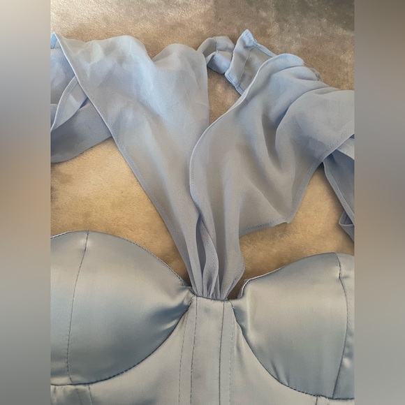 NEW 🩵GUIZIO - RAVELLO CORSET TOP SATIN BABY BLUE - Picture 4 of 9